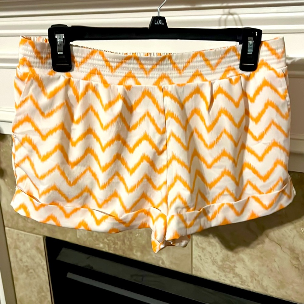 Fun orange and white Soulmates shorts